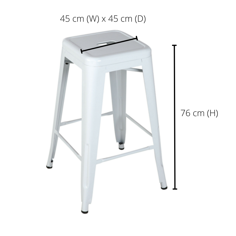 76cm Replica Tolix Metal Cafe Bar Stool Stackable Backless Stools Dining Chairs - Picture 152 of 190