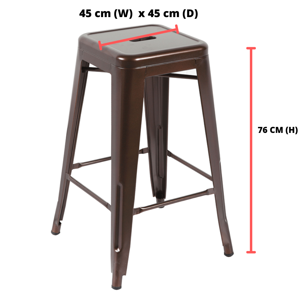 76cm Replica Tolix Metal Cafe Bar Stool Stackable Backless Stools Dining Chairs - Picture 63 of 190