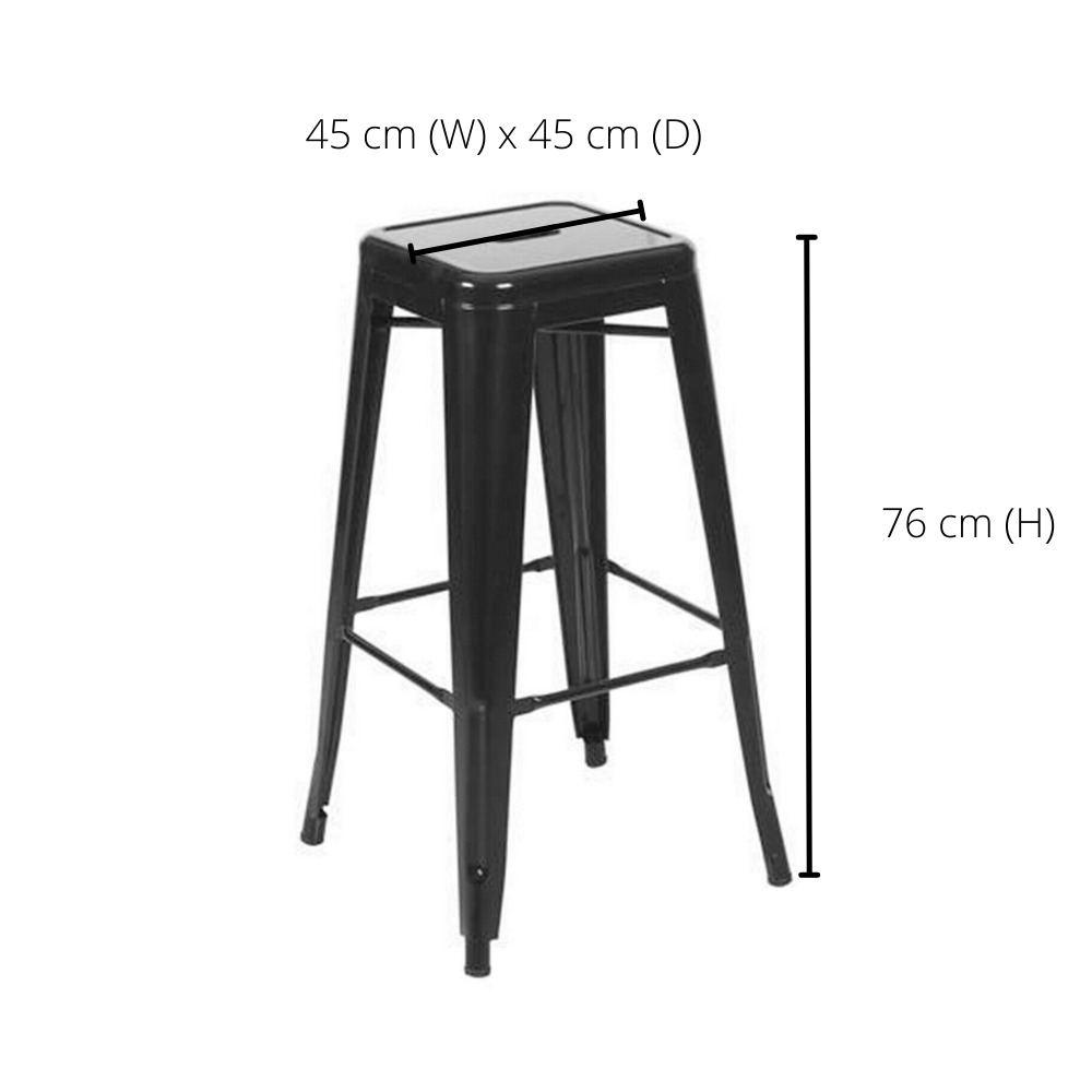 76cm Replica Tolix Metal Cafe Bar Stool Stackable Backless Stools Dining Chairs - Picture 104 of 190