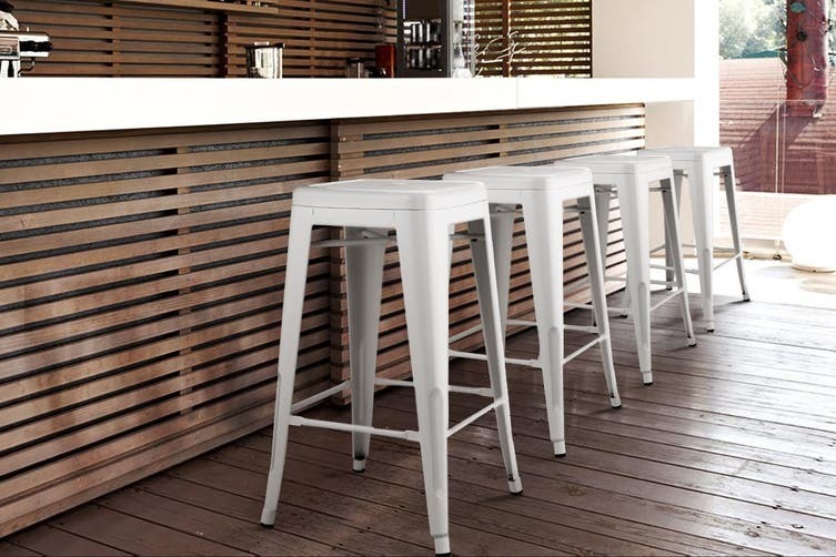 66cm Replica Tolix Metal Cafe Bar Stool Stackable Backless Stools Dining Chairs - Picture 181 of 209