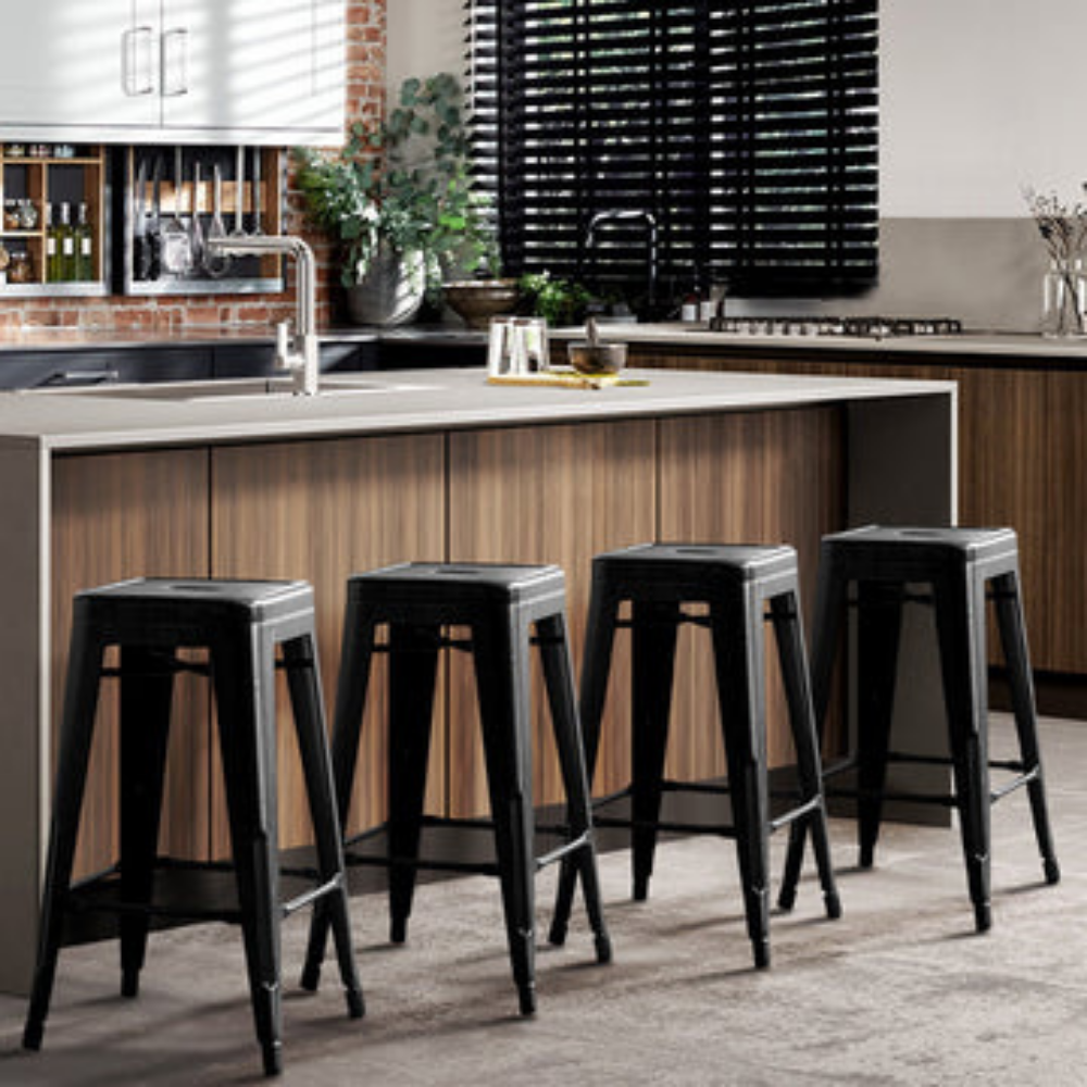 66cm Replica Tolix Metal Cafe Bar Stool Stackable Backless Stools Dining Chairs - Picture 29 of 209