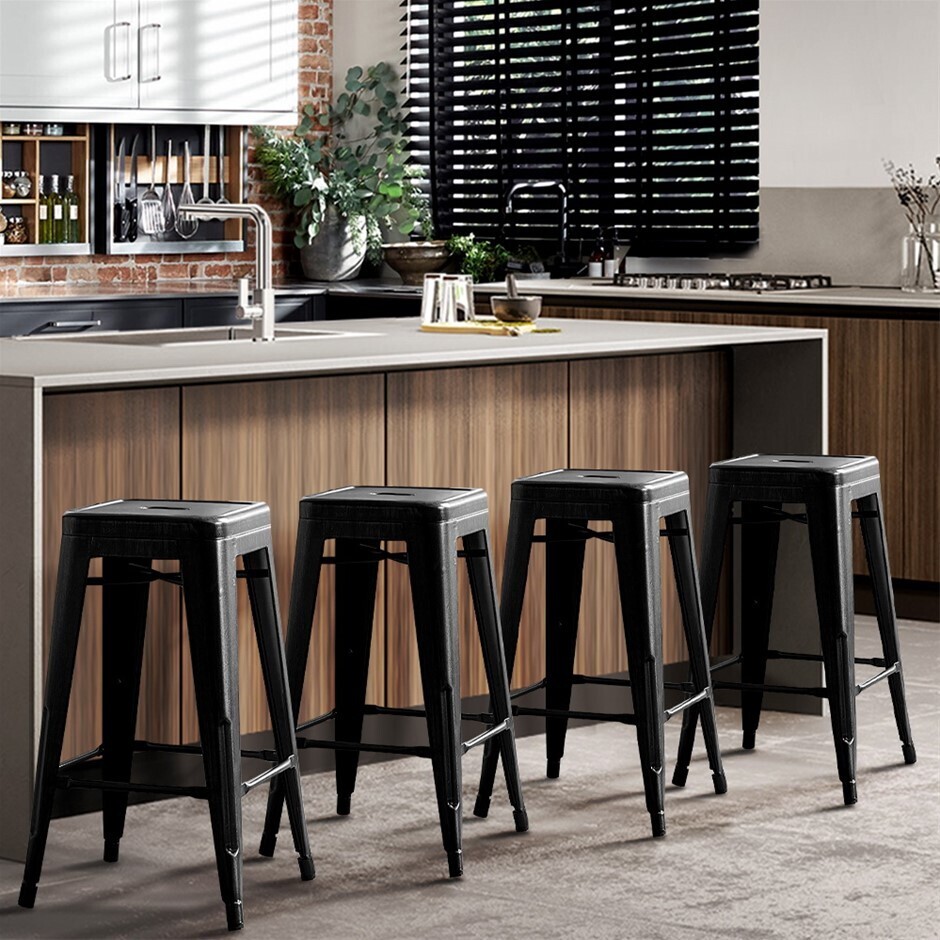 66cm Replica Tolix Metal Cafe Bar Stool Stackable Backless Stools Dining Chairs - Picture 73 of 209