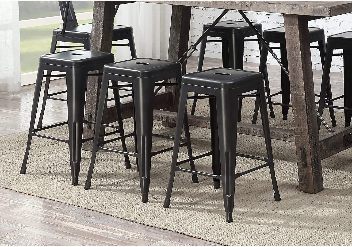 66cm Replica Tolix Metal Cafe Bar Stool Stackable Backless Stools Dining Chairs - Picture 74 of 209