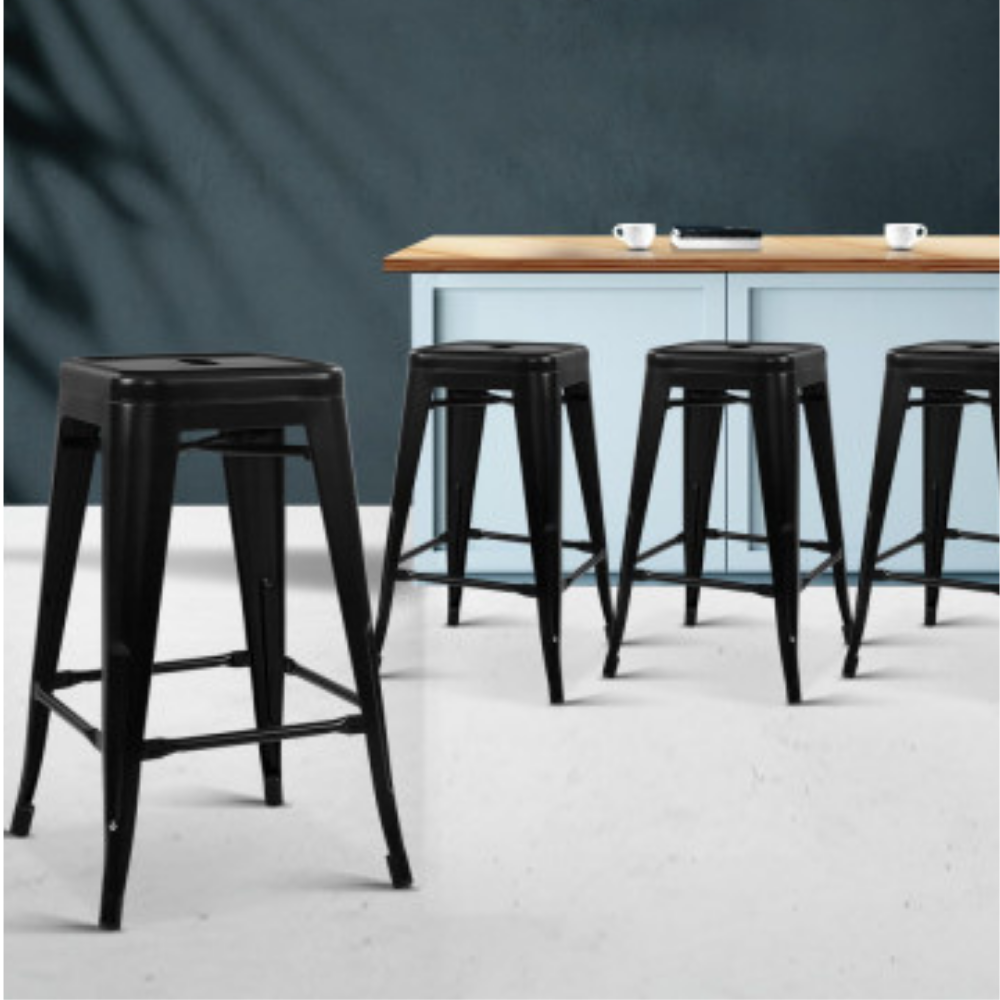 66cm Replica Tolix Metal Cafe Bar Stool Stackable Backless Stools Dining Chairs - Picture 107 of 209