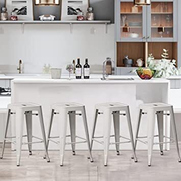 66cm Replica Tolix Metal Cafe Bar Stool Stackable Backless Stools Dining Chairs - Picture 185 of 209
