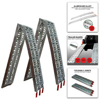 D2U Aluminium Folding Loading Ramps for 680kg Capacity Load ATV, Motorcycles and Ride On Lawnmowers with Foldable Joints