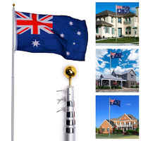 6.2M Australia Telescopic Flag Pole Outdoor Australian National Flags Flagpole