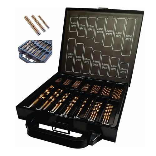 Directly2U Drill Set With 99 Pcs Titanium Coated Drill Bit are Made from High Speed Steel(HSS) Kit for Wood, Plastics, Drill Accessories with Storage 