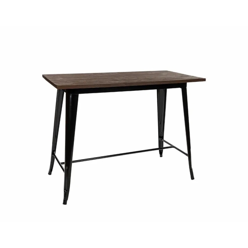 Bar Table Tolix Black Legs with Timber Top - 1200MMX600MM Top, hight 1120mm