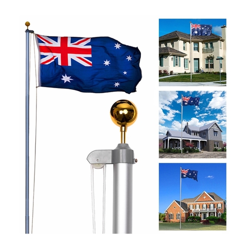 6.2M Australia Sectional Flag Pole Kit Australian Outdoor Aussie Flags Flagpole