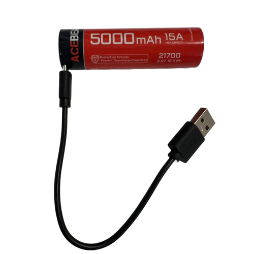 Acebeam IMR 21700 5000mAh 3.7V Protected High-Drain Battery 20A Lithium Ion (Li-ion)