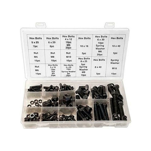 Directly2U 225 Pieces Nut & Bolt Assortment in Various Popular Sizes Home Hardware Kit- Stainless Steel Iron-Rustproof