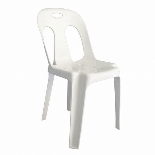 CafePro Plastic Chair White Pipee with Durable Polypropylene Construction