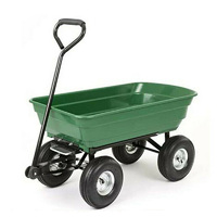 Garden Dump Cart with Heavy Duty Steel Frame,10 Inch Pneumatic Tires Maximum Load Capacity of 250 kg (Green), Garden Trolley Cart, Camping Cart