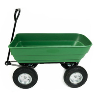 Garden Dump Cart with Heavy Duty Steel Frame,13 Inch Pneumatic Tires Maximum Load Capacity of 125 Liters(Green), Garden Trolley Cart, Camping Cart