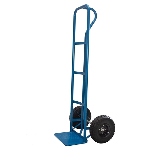 Directly2U 2 Flat Free Wheel Hand Truck (Blue) with Vertical Loop Handle, Lightweight Trolley Cart for Transportation of Magazine Cartons