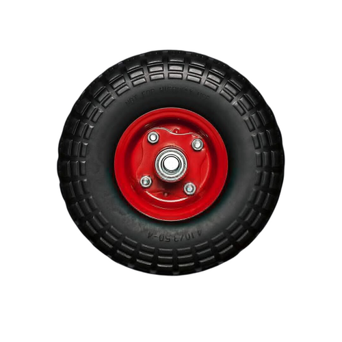Flat Free Trolley Wheel Utility Cart Tire Rubber Steel Rim Wheels 10" 4.10/3.50-4 (16MM)